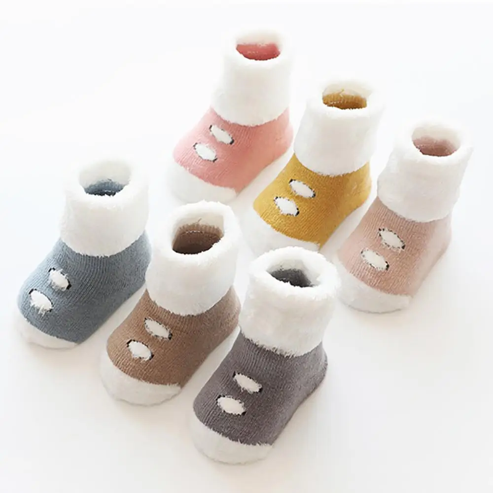 Зимние толстые носки для маленьких мальчиков и девочек милые мягкие хлопковые с