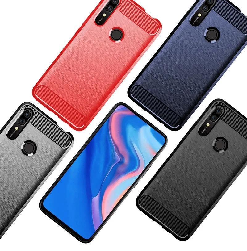 Чехол из углеродного волокна для huawei P Smart Z чехол противоударный бампер
