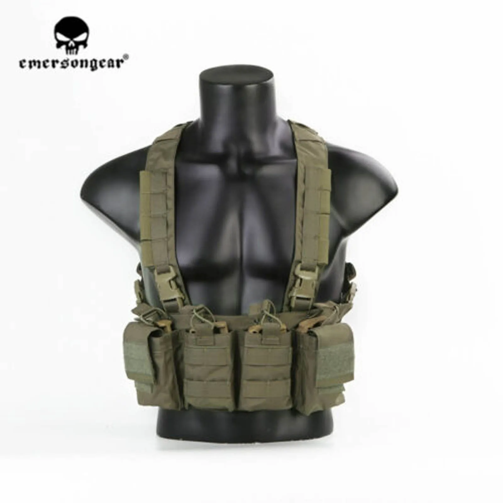 EmersonGear EASY Chest Rig Airsoft Combat Molle Chest Rig Range Green EM7450