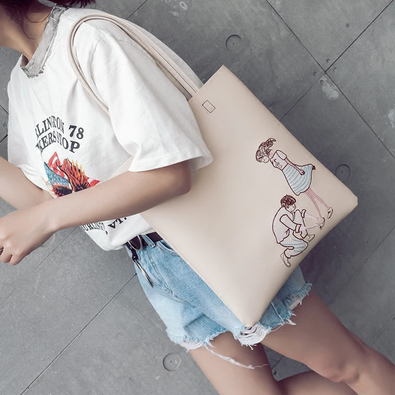 New Vintage Fashion PU Leather Bags Women Briefcases Bag A4 13.3 inch Notebook Office Women's Handbag Shopping Books Working Bag