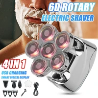 6 blade wet dry rechargeable electric shaver men hair beard trimmer electric razor men face body shaving machine