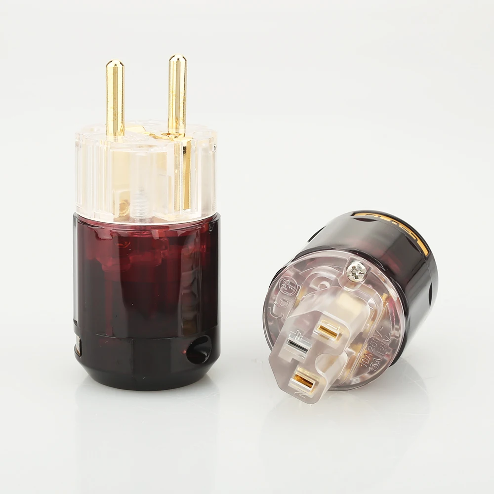 Бесплатная доставка одна пара позолоченных разъемов P079E IEC + 24k позолоченные