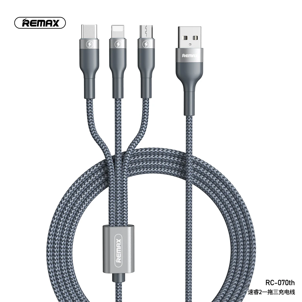 Remax 3 в 1 usb кабель для телефона с нейлоновой плетеной курткой micro c 8pin зарядный