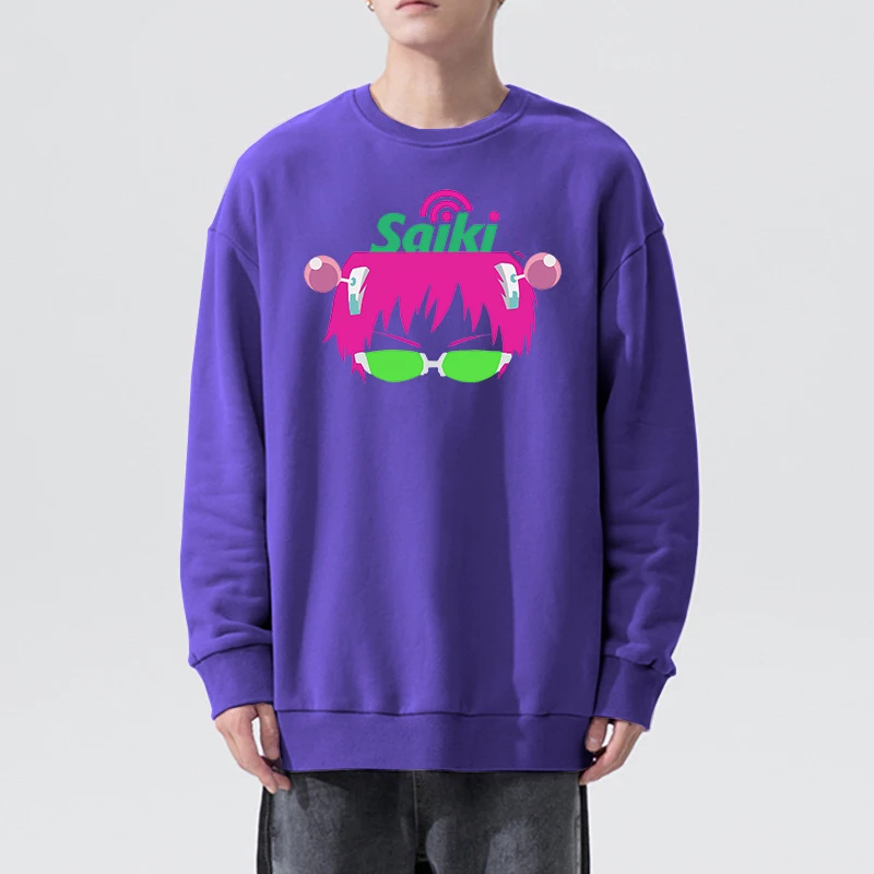 hot sale saiki kusuo cartoon printed mens sweatshirt thermal vintage tracksuit soft brand hoodies oversized casual mens hoodie free global shipping