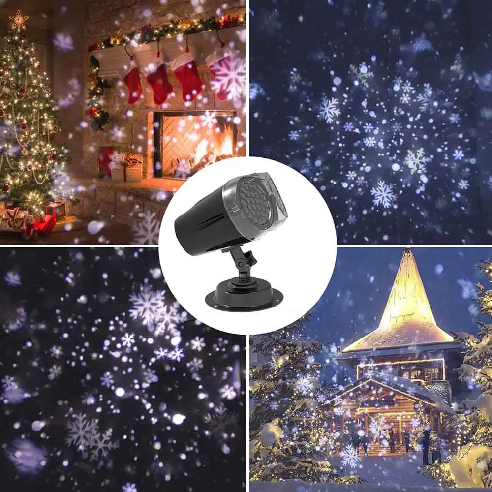 

Christmas Projector Lights Dynamic Snowflake Projector Lights Snowfall Light Waterproof for Christmas Party Decorations