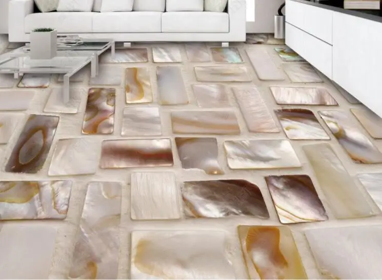 BEIBEHANG Custom wallpaper floor stickers colorful shell inlay art home decor room bathroom background 3d murals | Обустройство дома
