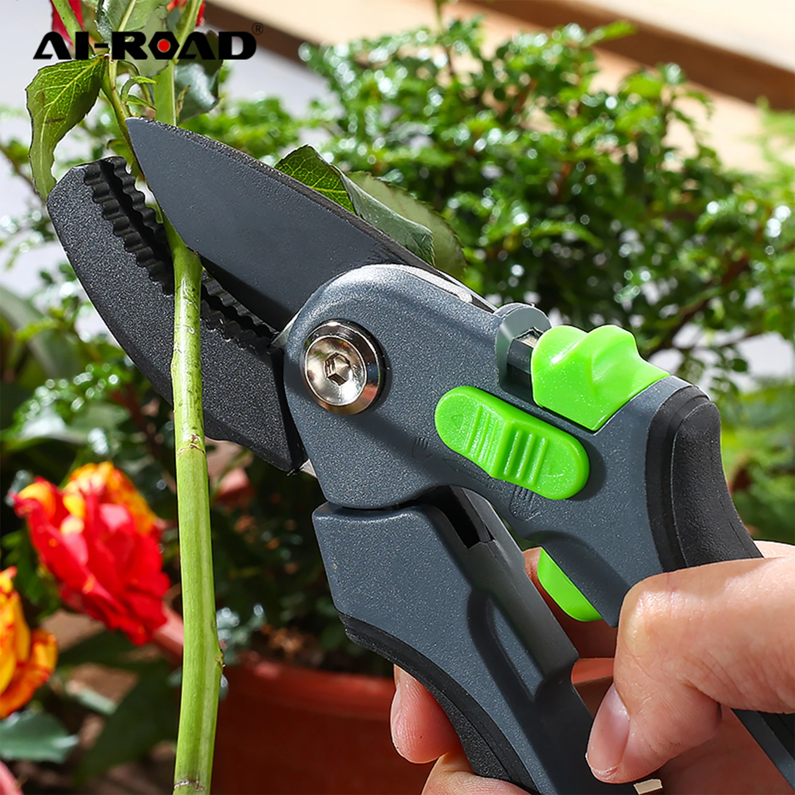 

AI-ROAD Shears Pruner Secateurs Pruning Scissors Bypass Sharpener Clippers Garden Tool Bonsai Flower Cultivating Snip Floral