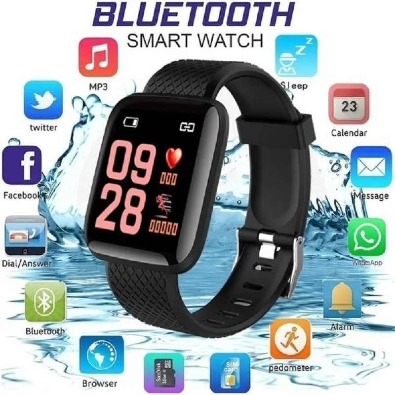 Смарт часы 116 Plus спортивные водонепроницаемые с шагомером и