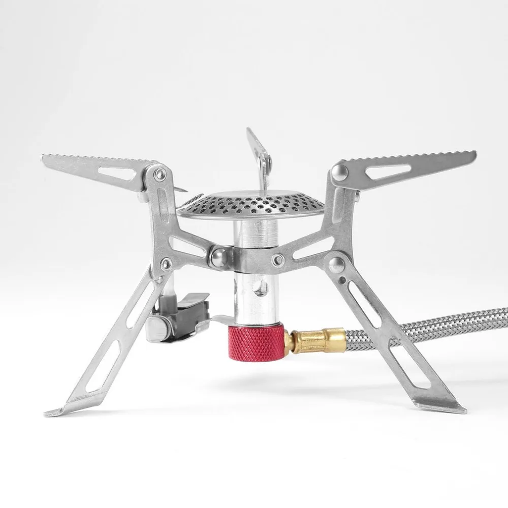 

Mini Camping Stove Foldable Gas Stove Stainless Steel Outdoor Stove Furnace Cooking Picnic Split Stove With Piezo Ignition
