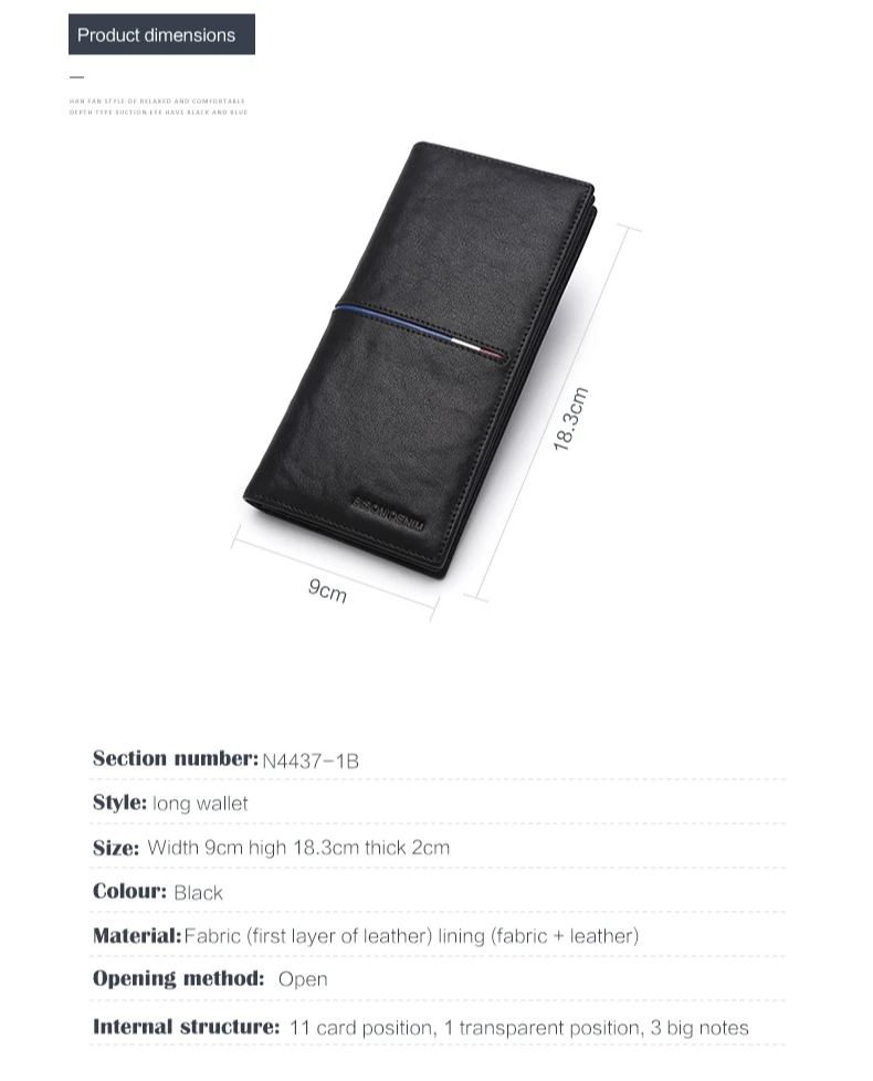 BISON DENIM, роскошные Брендовые мужские кошельки, натуральная кожа, длинный тонкий двойной кошелек, деловой мужской держатель для карт, кошелек