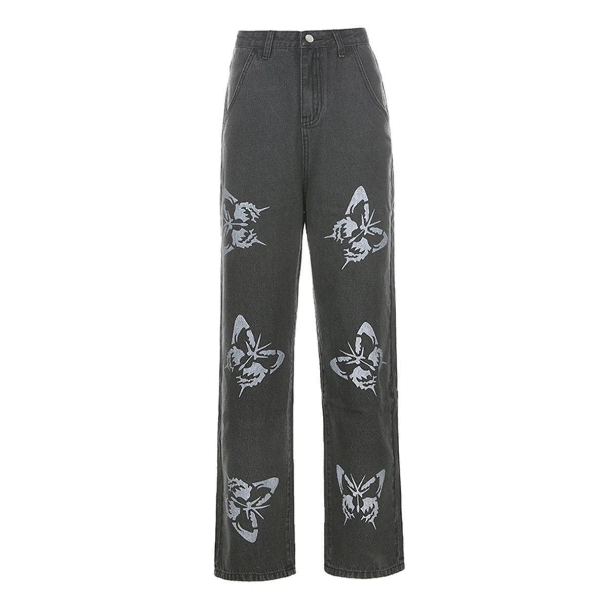 

Women High Waisted Pants Wide Leg Denim Jeans Straight Casual Baggy Trousers Fashion Girl Streetwear