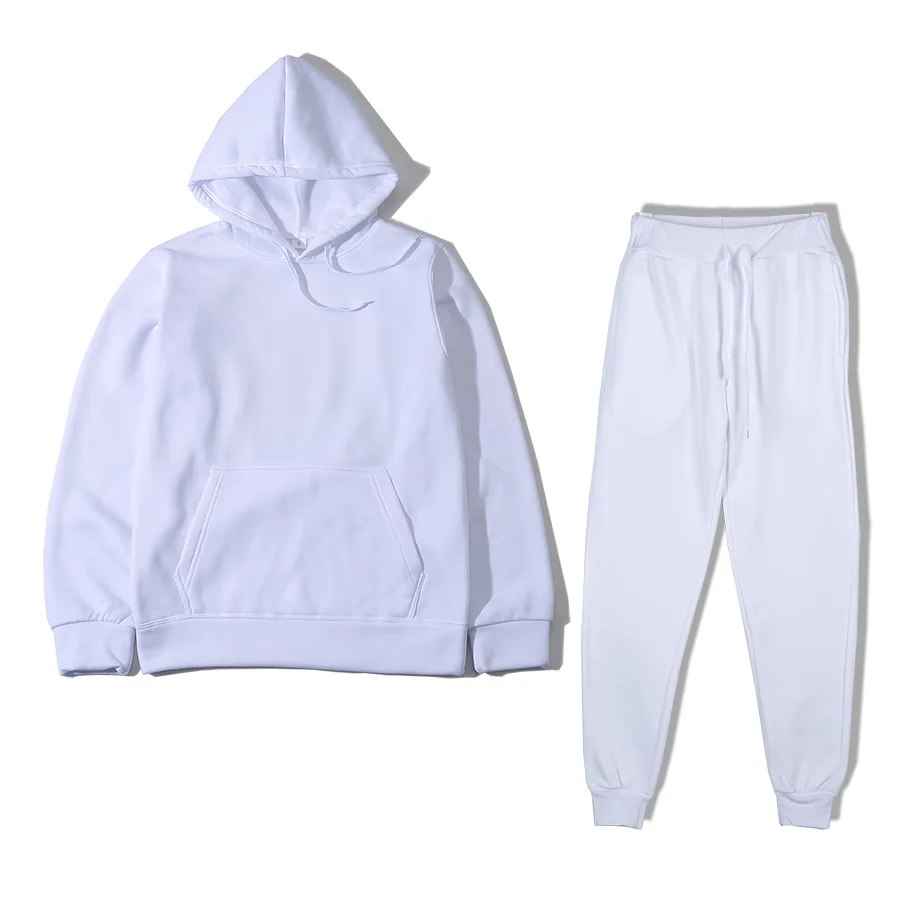 Костюм спортивный женский из двух предметов на флисе с капюшоном и длинными