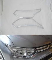 car styling 2013 2014 for mitsubishi outlander samurai abs chrome front headlight lamp cover