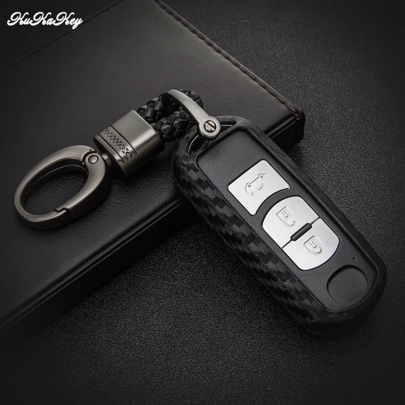 KUKAKEY Чехол для автомобильного ключа Mazda 3 6 CX5 CX7 323 626 семейство искусственных