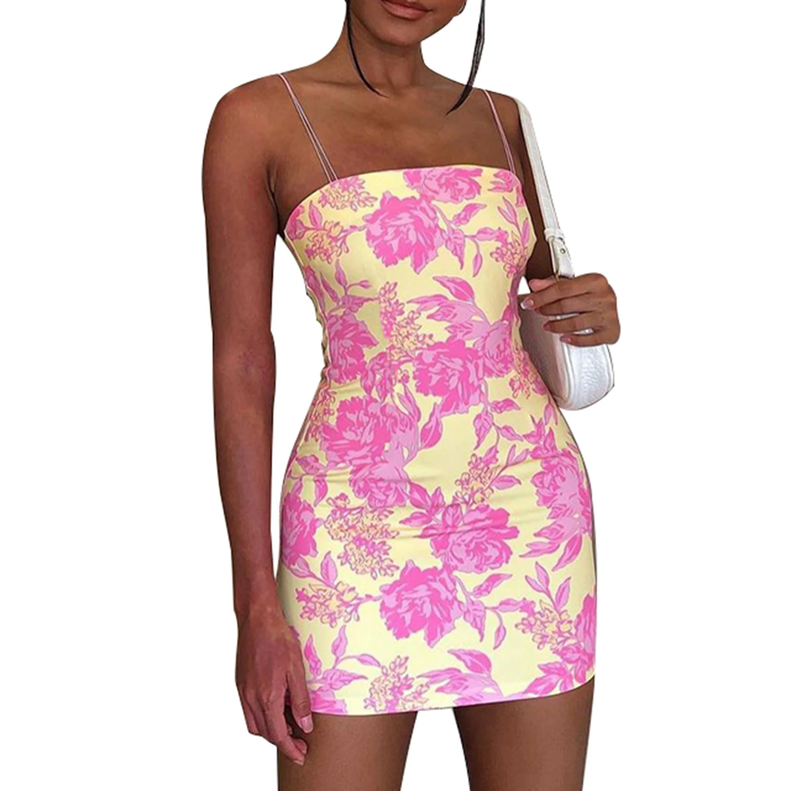 

Women Fashion Sleeveless Floral Print Dress Summer Stylish Dress for Ladies Female