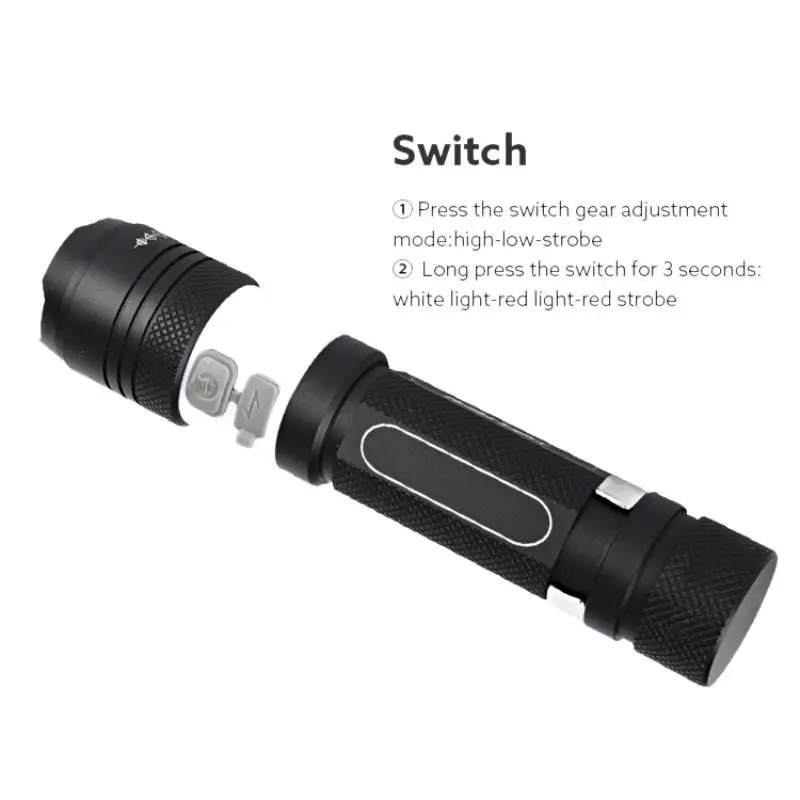 Перезаряжаемый фонарик AISPORT для прожектора из алюминиевого сплава с USB аварийный