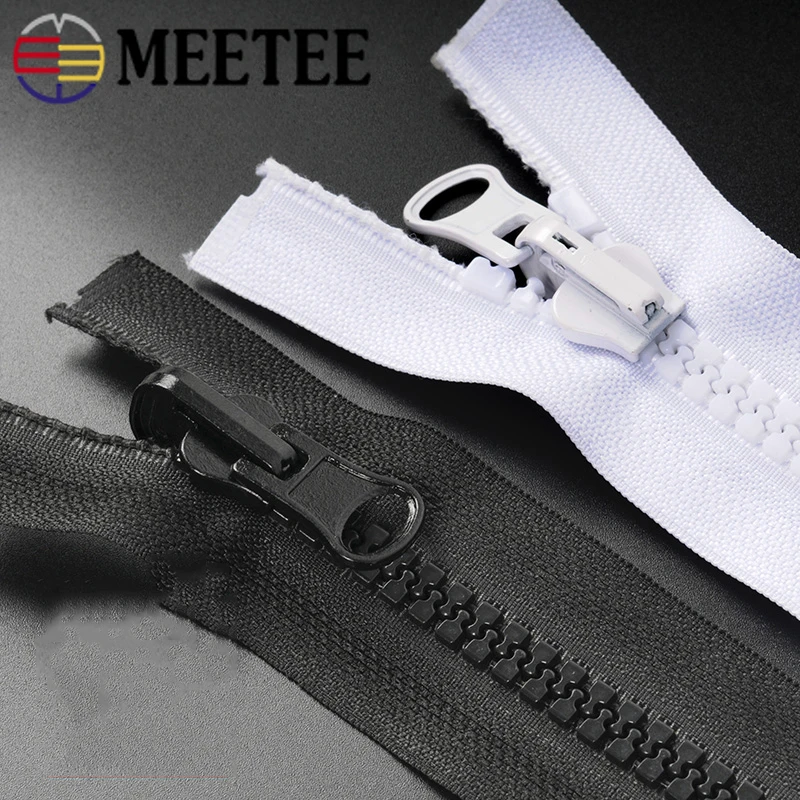 Meetee 2 шт 5#8# Смола Open-end застежка-молния Вращающийся Двухсторонний Слайдер для пальто пуховик открытый палатка ремесла аксессуары для шитья
