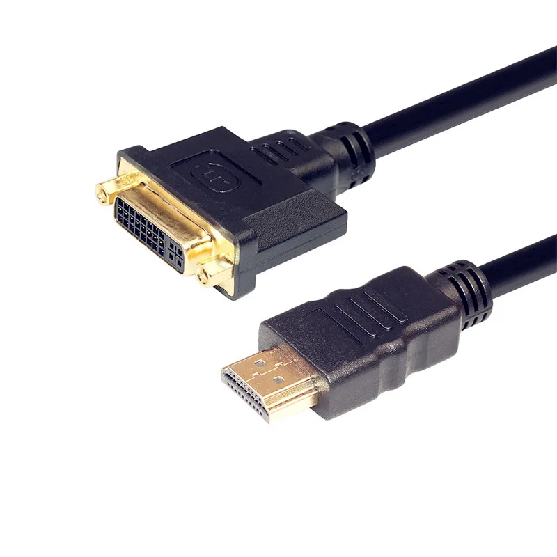 Кабель HDMI-совместимый с DVI Мужской адаптер 24 + 1 золотым покрытием 1080P для HD ТВ