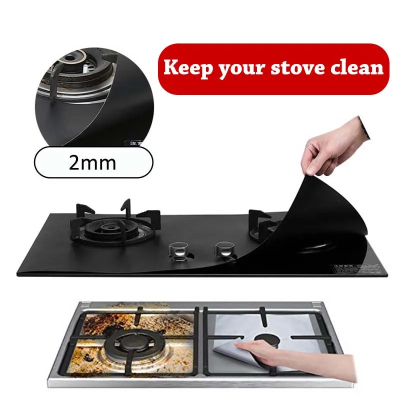Stove Protector Cover Reusable Gas Stovetop Burner Protectors Kitchen Accessories 1/4pcs Gas Range Protector Mat Cooker Cover