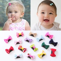 10pcslots candy color baby mini small bow hair clips safety hair pins barrettes for children girls kids hair accessories