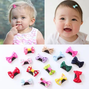 10Pcs/lots Candy Color Baby Mini Small Bow Hair Clips Safety Hair Pins Barrettes for Children Girls  in Pakistan
