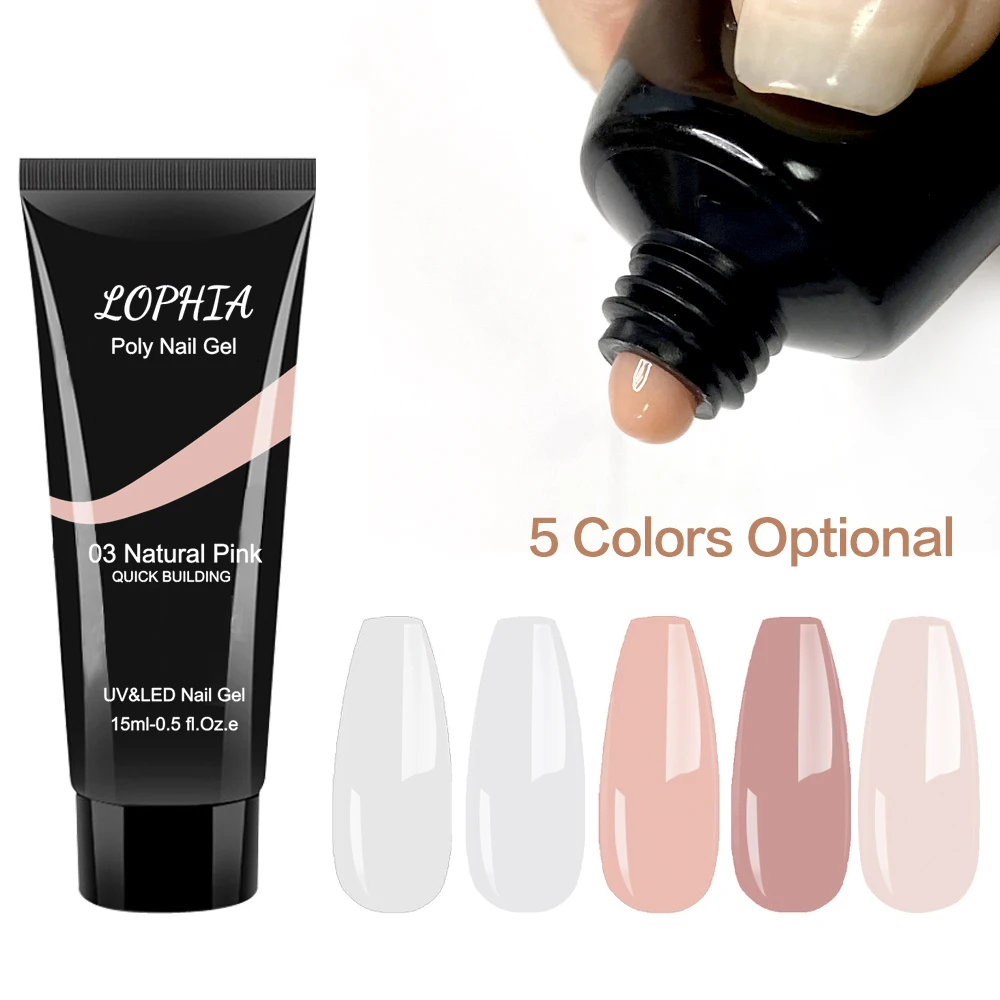 

15ml Poly Nail Gel 5 colors Transparent Jelly UV LED Nail Building Nail Extend For Extension Color Nail Painting Gel 2021 new