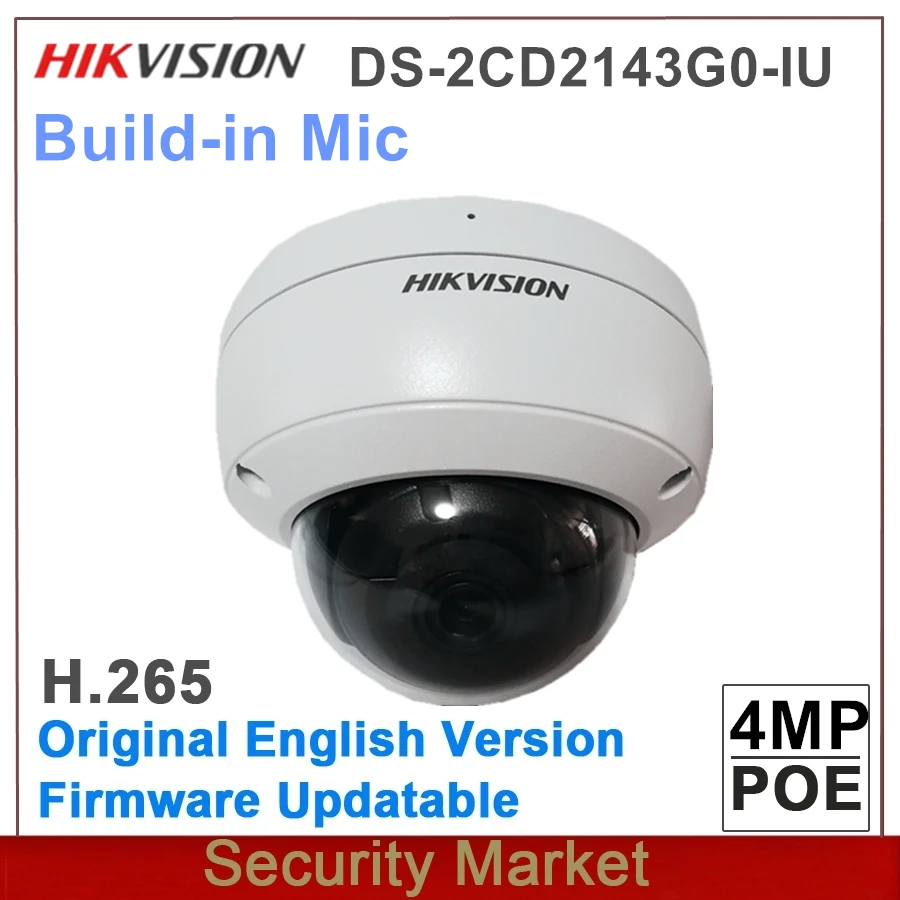 Новое поступление 2020 английская версия hikvision DS 2CD2143G0 IU 4 МП Фиксированная