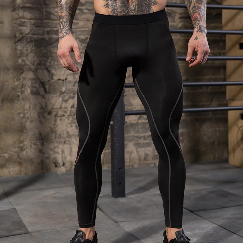 Быстросохнущие обтягивающие мужские колготки для бега компрессионные Фитнес