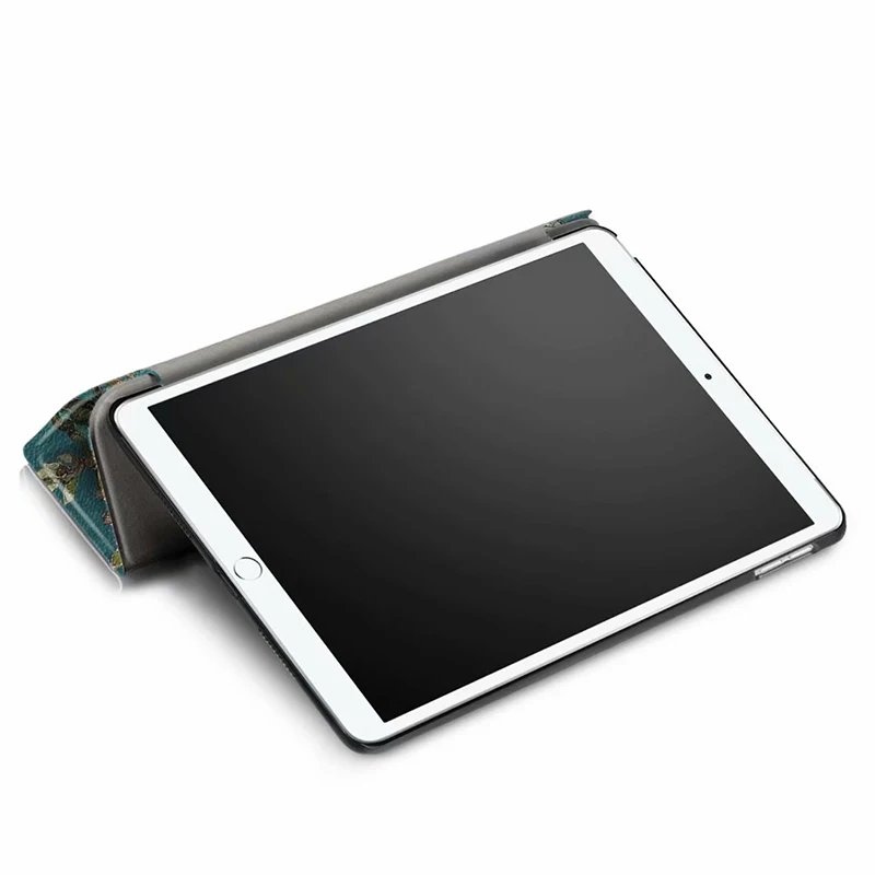 Ультра тонкий трехслойный кожаный чехол подставка с рисунком для iPad Air 3 10 5