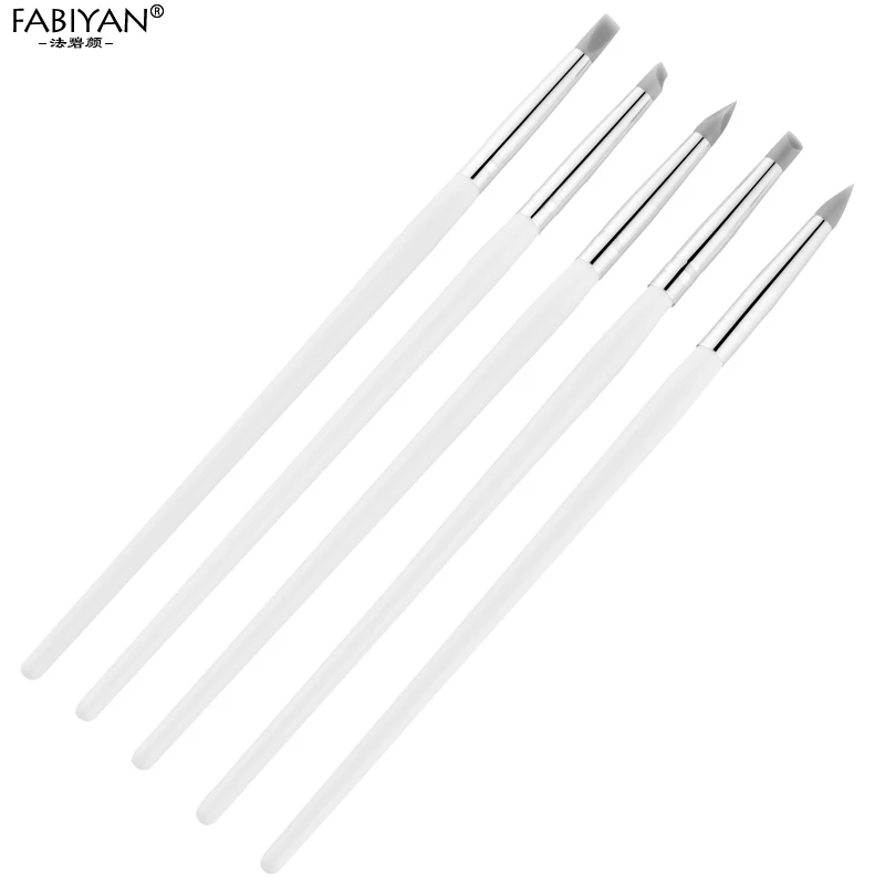 

Soft Silicone Black Head Sculpture 3D Effect DIY Carving Craft Brushes Nail Art Pen Painting Dotting Manicure Tool 5Pcs