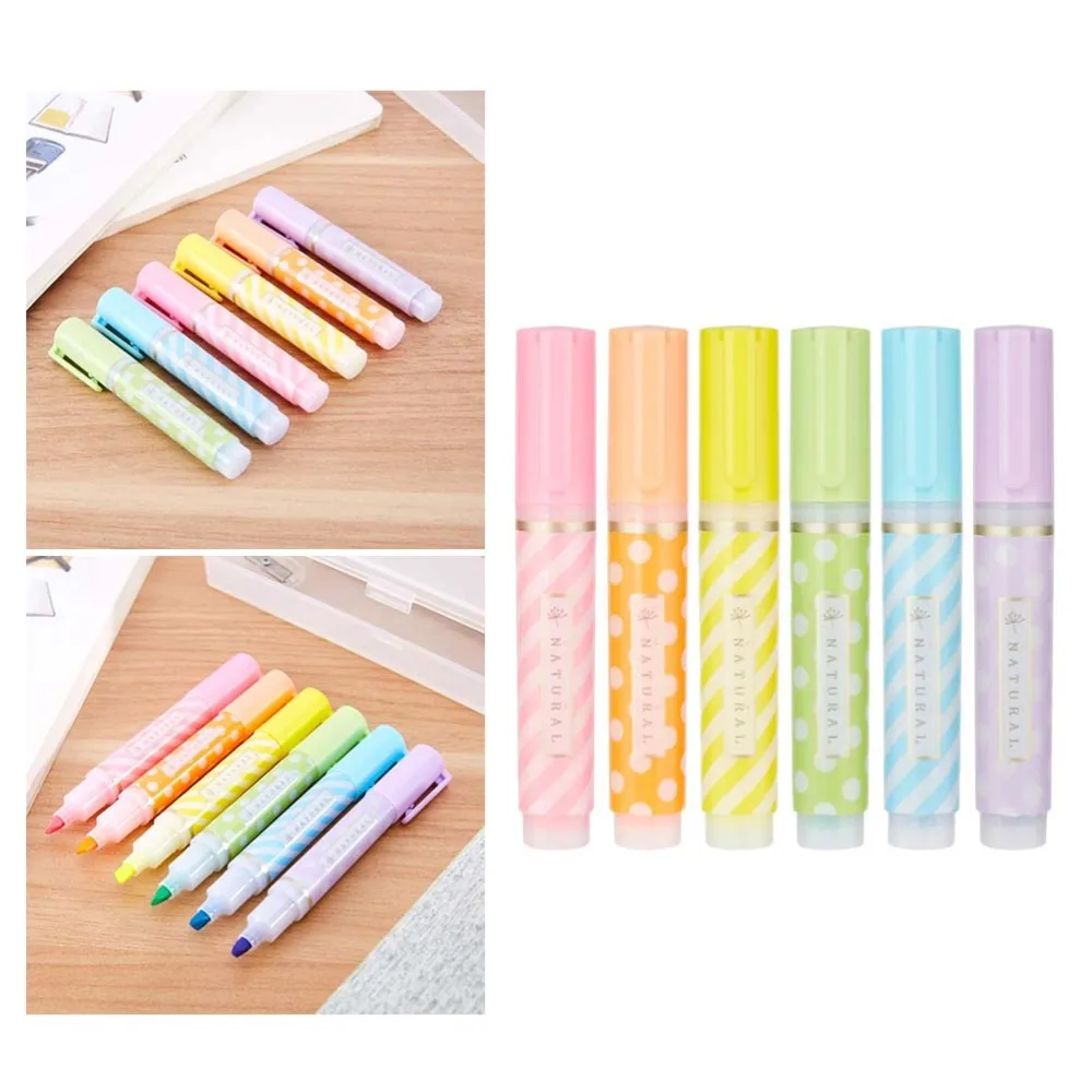 

6pcs Highlighter Fluorescent Liquid Chalk Pen Light Color Maker Painting Drawing Pens for Whiteboard