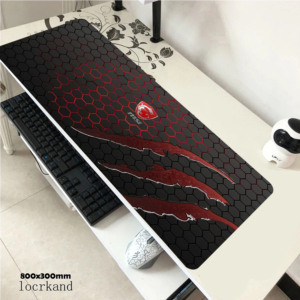 Новинка 2021 коврик для мыши с логотипом MSI клавиатуры большого размера 400 мм * 800/900