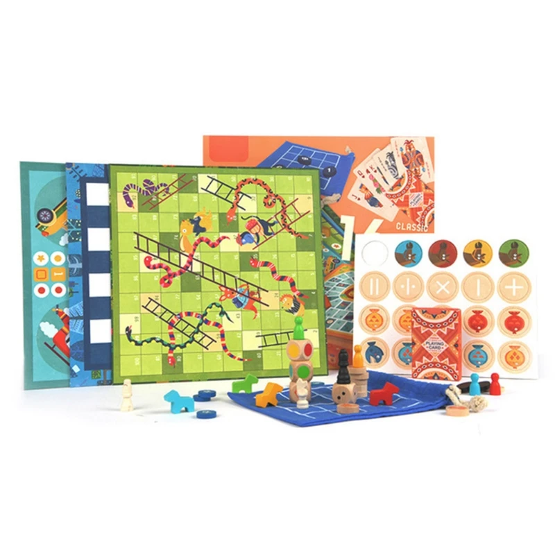 

Children Educational Chess Toys 9 in 1/ 16 in 1 / 32 in 1 Classic Games Multi-Function Board Game Strategy Focus Logical DXAD