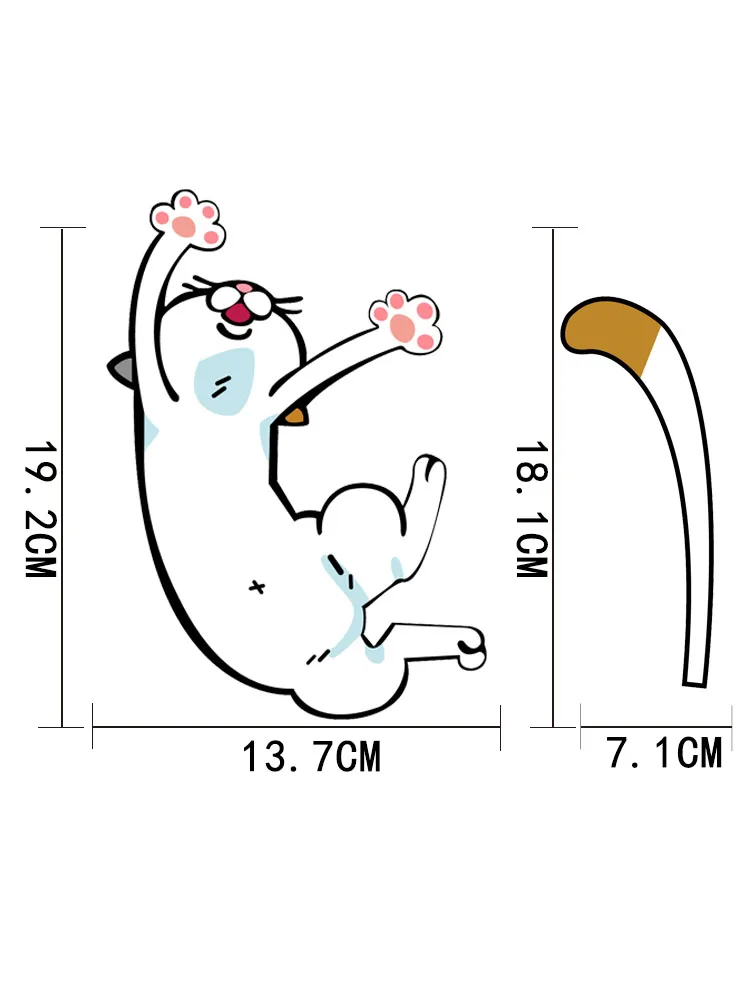 

ZTTZDY Cartoon Elegant Stretch The Cat Car Rear Window Sticker Decor YJ3-0077