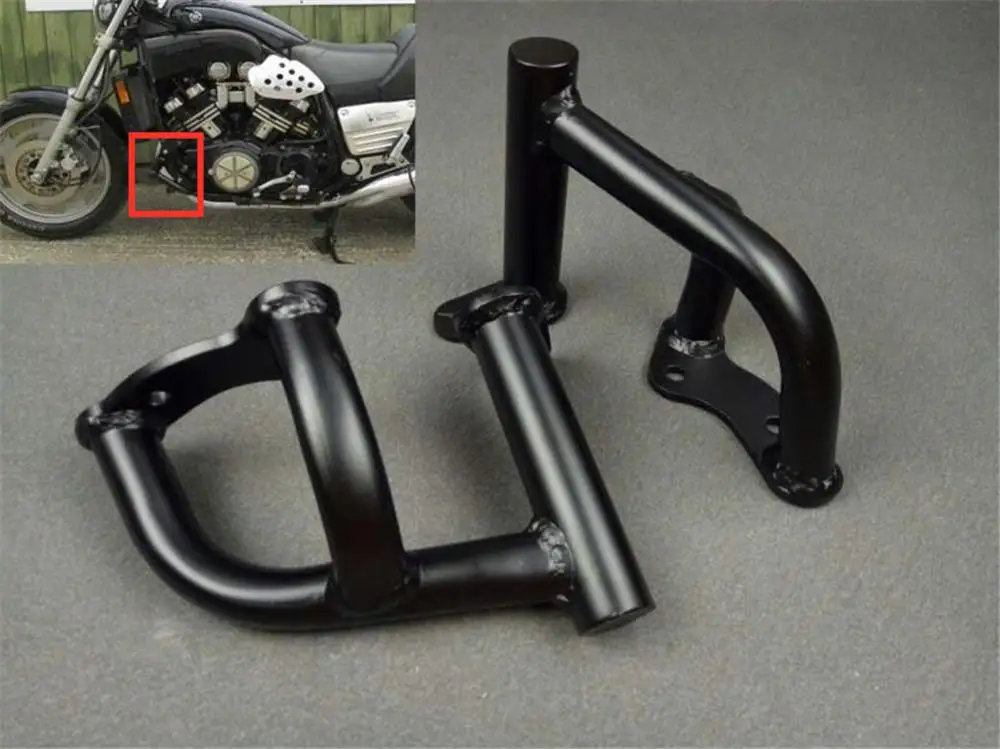 Черная мотоциклетная металлическая защитная полоса двигателя для YAMAHA VMAX