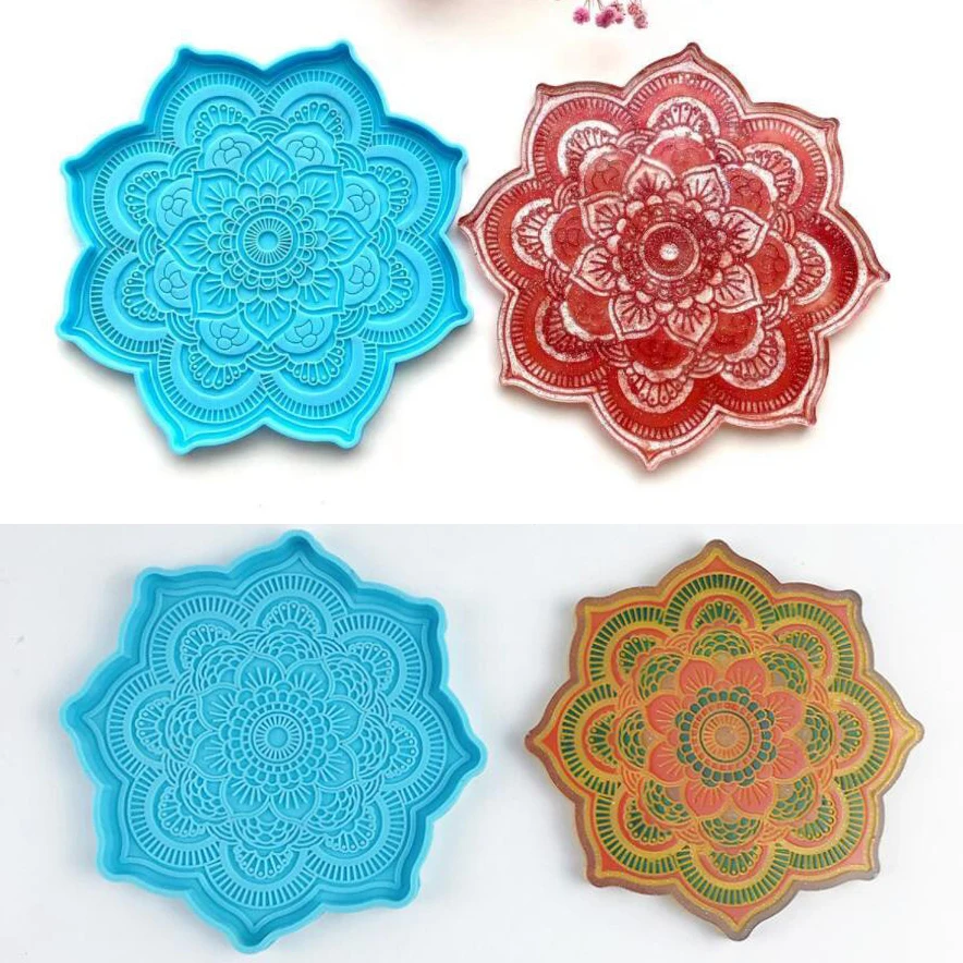 Подставка под горку мандала поднос круглая подставка чашку литье искусственное