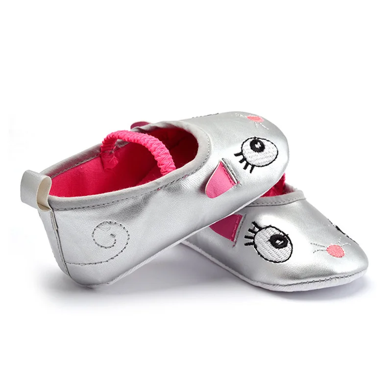 Детская обувь для малышей младенцев серебряные животные мыши милые тапки анти