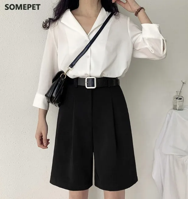 

Шорты женские спортивные, черные, серые, с высокой талией, широкие