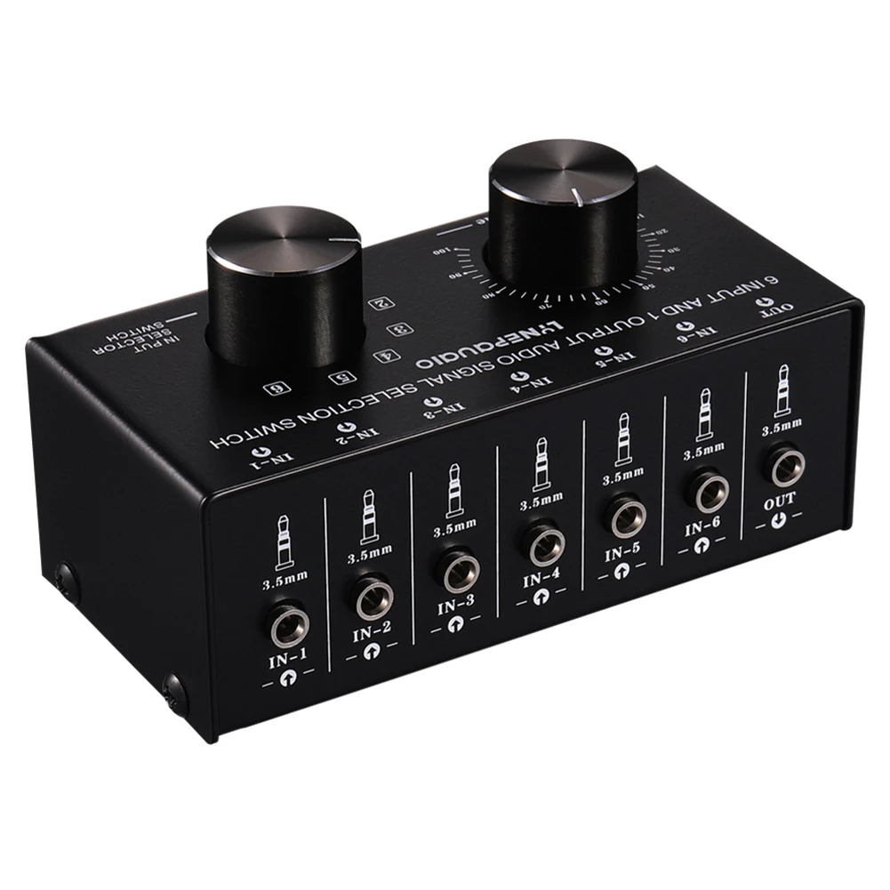 6-канальный аудиопереключатель стерео 3 5 мм AUX-разъем для наушников | Электроника