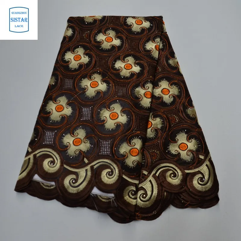 100% хлопок небесно-голубой швейцарский вуаль кружево в Швейцарии с камнями