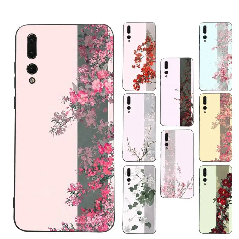 

Plum blossom Phone Case Soft Silicone Case For Huaweip30lite p30 20pro p40lite P30 Capa