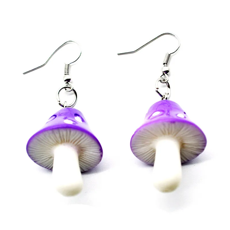 

2020 Fashion Sweet Fresh Blue Simulation Mushroom Dangle Earrings Handmade Plastic Long Pendant Earring Jewelry Accessories Gift