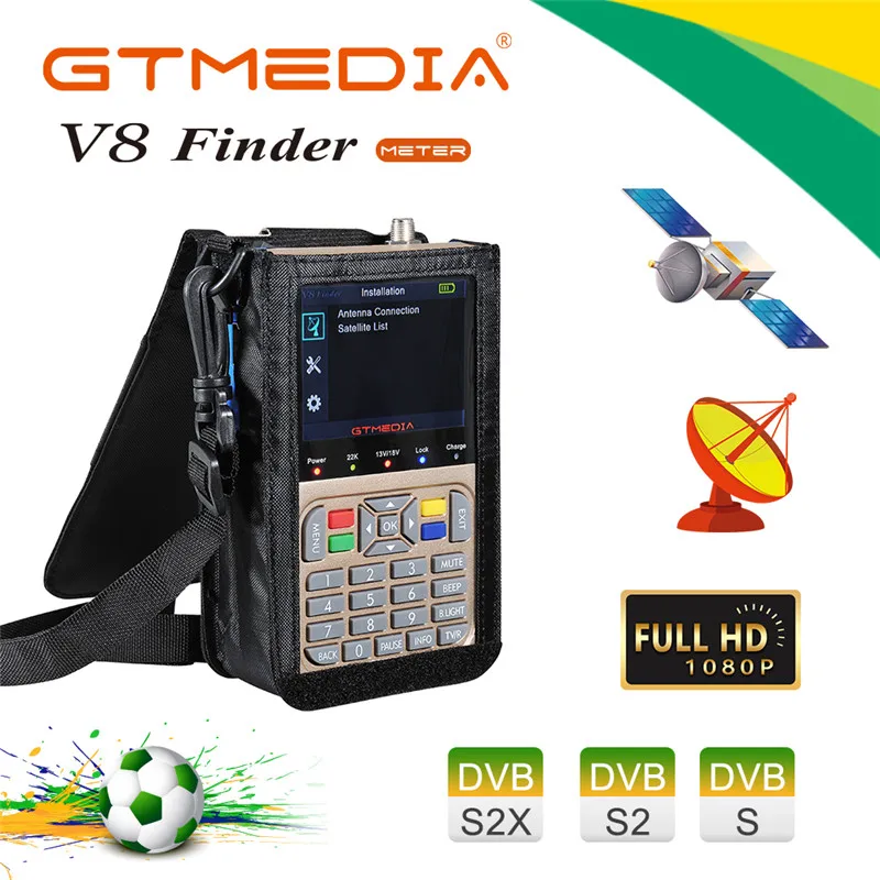 

GTMEDIA V8 Finder DVB-S2/S2X FTA Digital receptor SatFinder Meter HD 1080P Satellite Finder Tool ACM Sat Finder lnb Signal