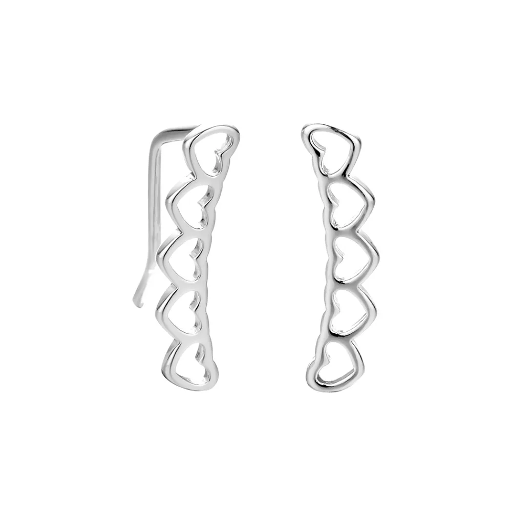 Милые штабелируемые серьги подвески в форме сердца геометрические для пирсинга