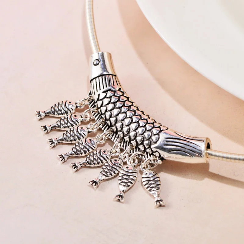 S990 Стерлинговое Серебро винтажный этнический стиль сифон форма чокер для женщин