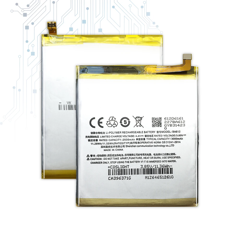 Аккумулятор для сотового телефона 3000 мАч BA612 Meizu Meizy 5S M5 M5S M612Q M612M литий-ионные