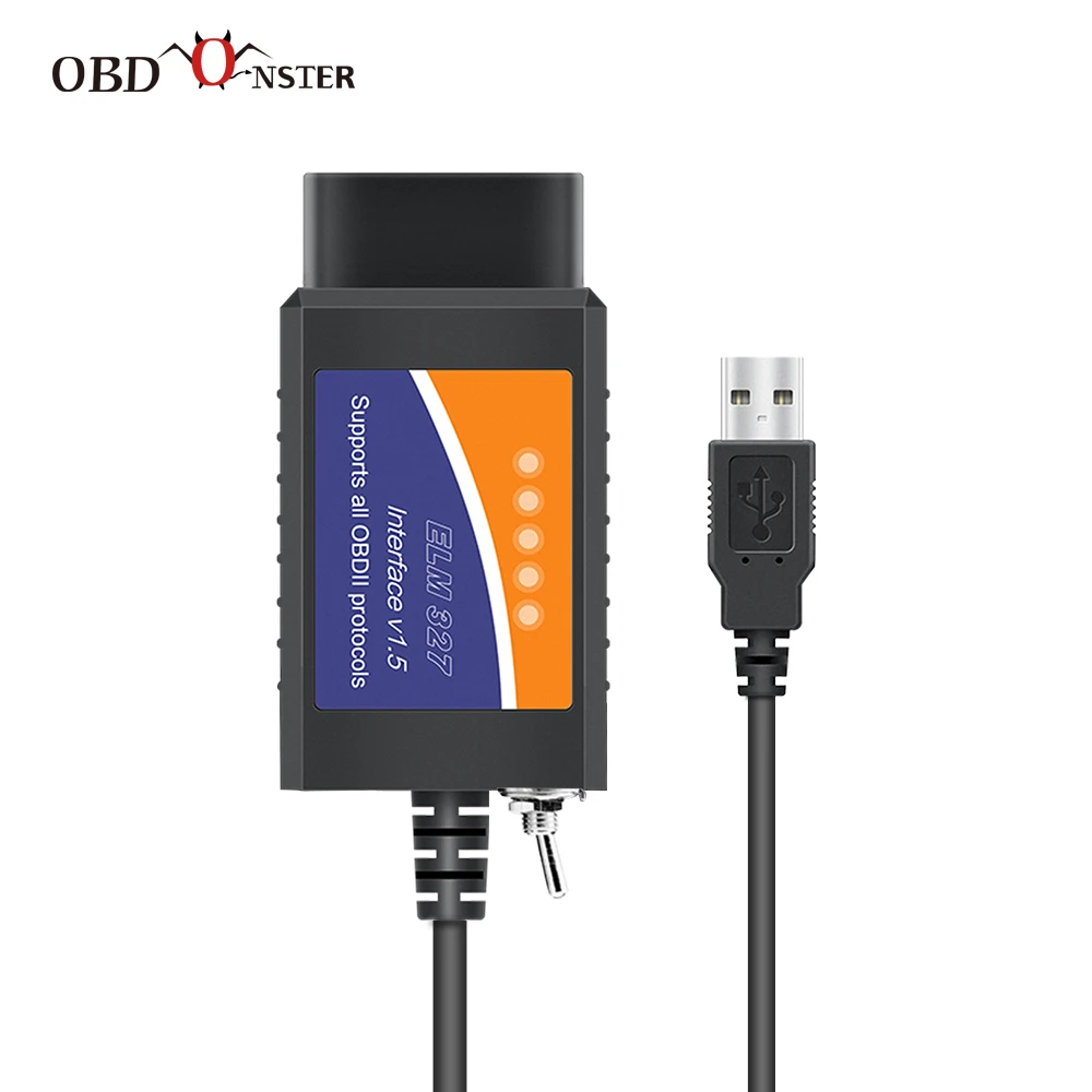 ELM327 OBD2 Scanner elm 327 USB v1.5 Bluetooth Code Reader Auto Diagnostic Scanner Tool Made for Forscan Automotive