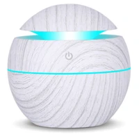 new 130ml mini electric air humidifier usb charge aroma diffuser ultrasonic white wood grain with 7 color led light for home