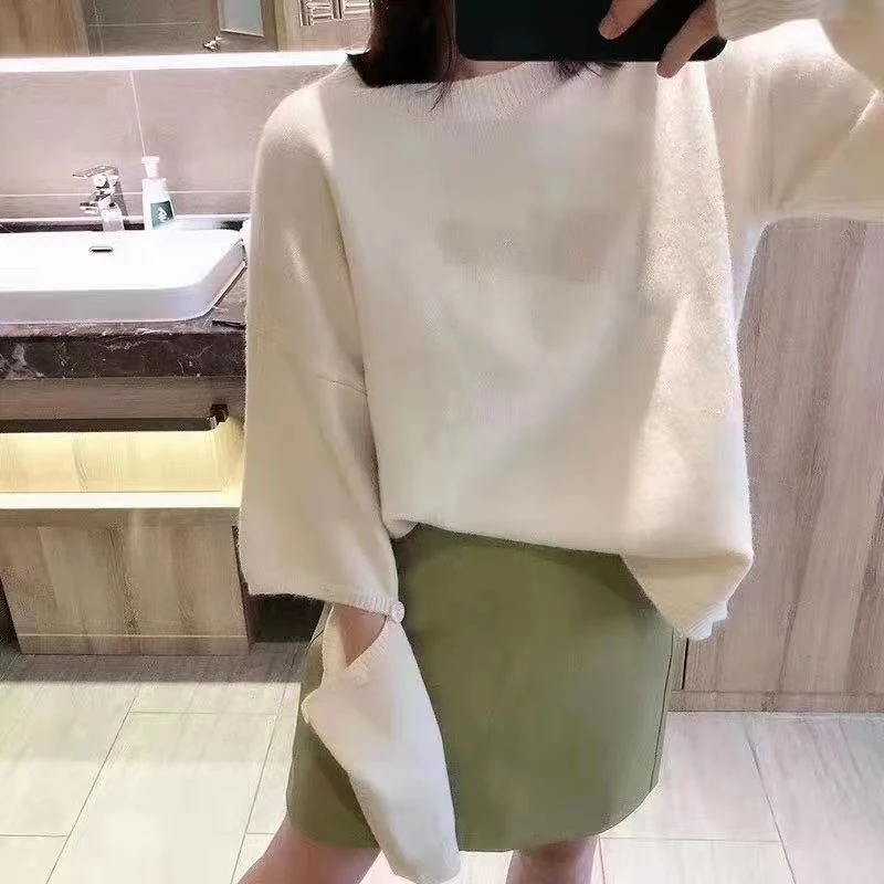 

New 2021 Women's Autumn Winter Sweater Oversized Knitwear Warm Knitted Irregular Cut Out Vintage Fashionable Pullovers