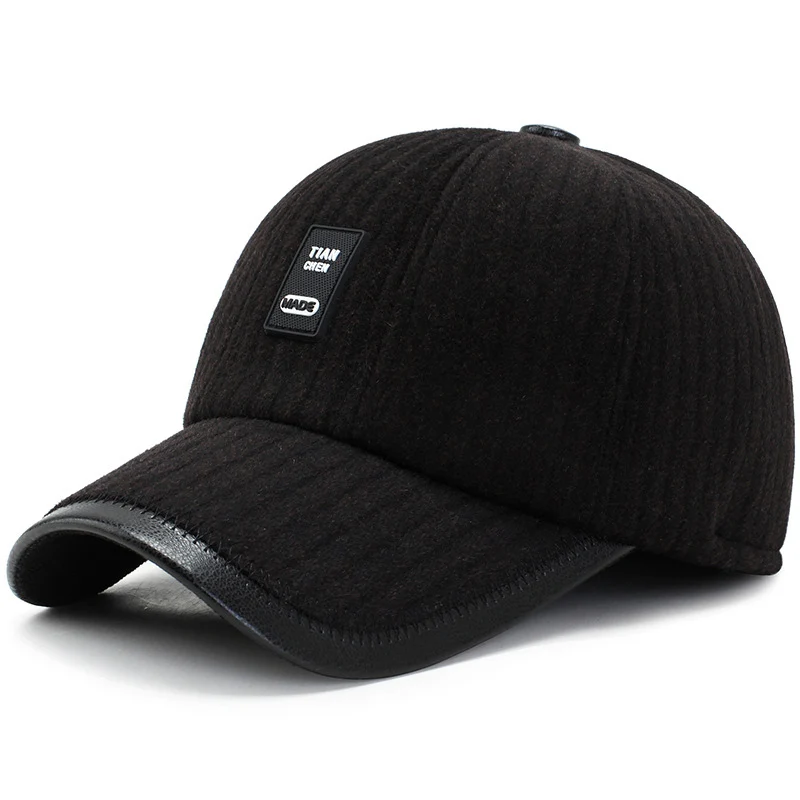 [NORTHWOOD] Gorra Hombre, зимняя мужская бейсболка, уличная теплая утолщенная облегающая Кепка, брендовая бейсболка, шапка для взрослых - Цвет: Коричневый